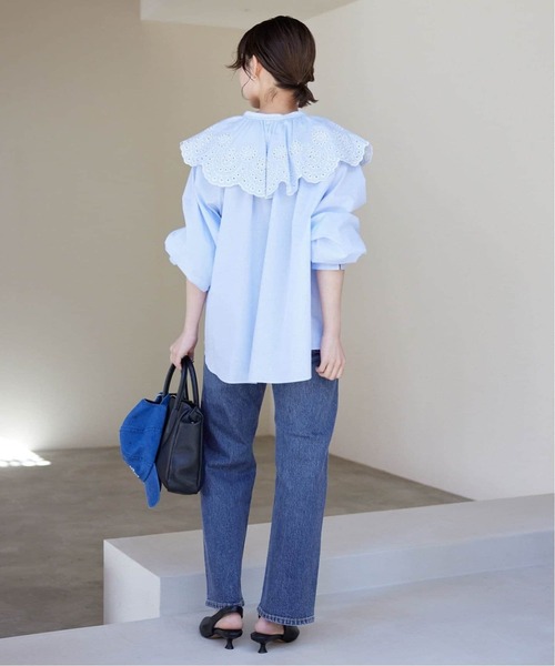 「SLOBE IENA」 デニムパンツ 40 サックスブルー レディース