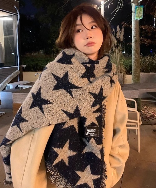 MONO8 マフラー ストール 2025AW/星柄リバーシブルスカーフ レディース