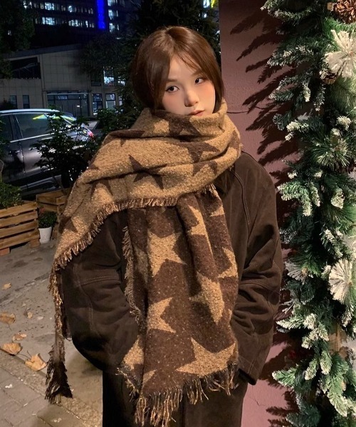 MONO8 マフラー ストール 2025AW/星柄リバーシブルスカーフ レディース