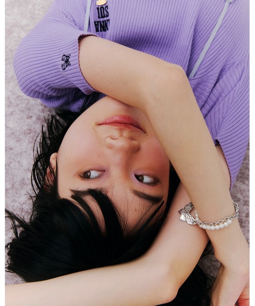 LILY BROWN ニット セーター 「LILY ×ANNA SUI」ロゴ刺繍ハイネック  