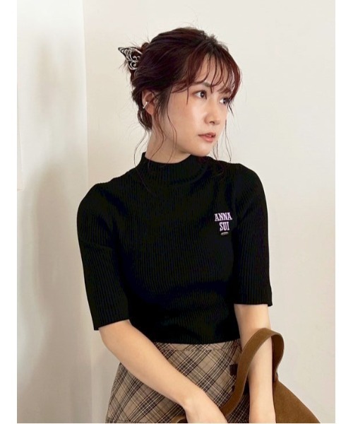 LILY BROWN（リリーブラウン） ニット セーター ×ANNA SUI」ロゴ刺繍