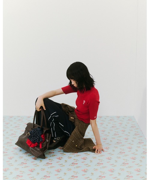 LILY BROWN ニット セーター 「LILY ×ANNA SUI」ロゴ刺繍ハイネック  