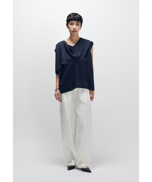 1er Arrondissement ブラウス シャツ サテンドレープブラウス