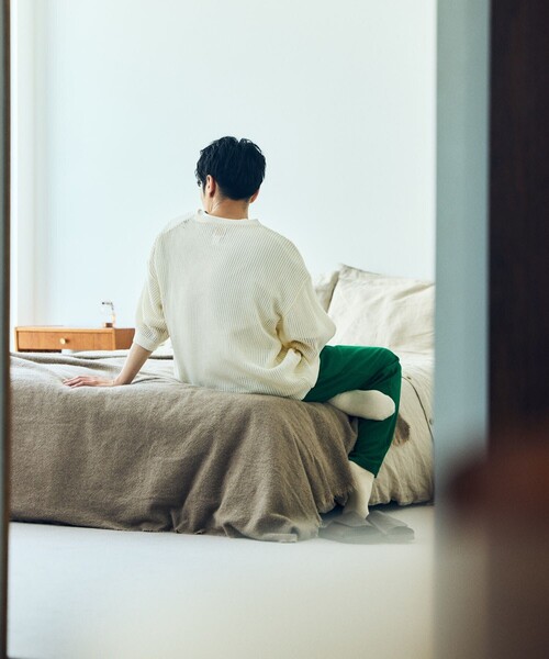 「HINSON」 半袖ニット MEDIUM ブラック メンズ_画像8