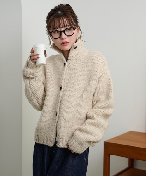 カーディガン high neck low gauge knit cardigan /ハイネック カーディガン high neck low gauge knit cardigan /ハイネック