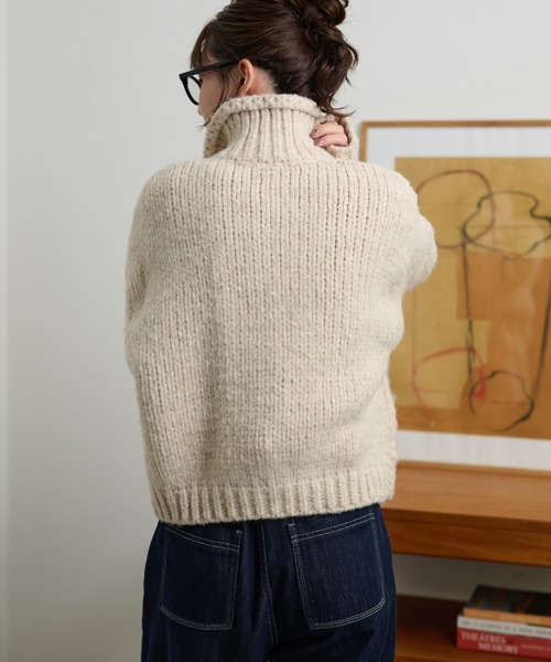 Drumohr ハイネック ローゲージ アルパカウール セーター カーディガン カーディガン high neck low gauge knit cardigan /ハイネック