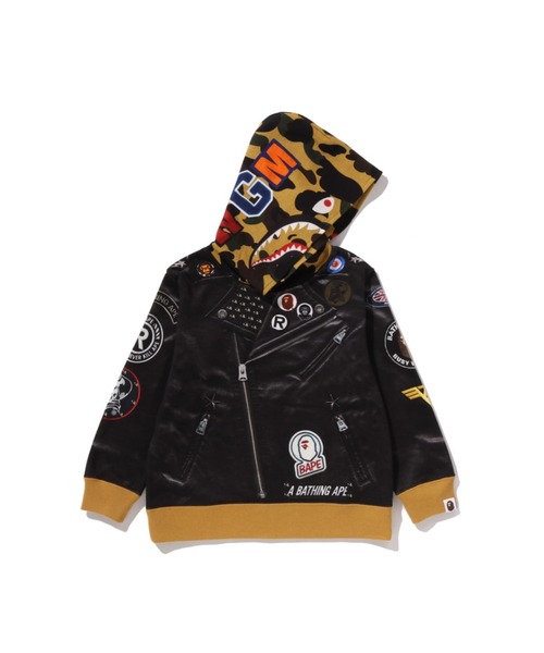 A BATHING APE（アベイシングエイプ） パーカー LEATHER JACKET PRINT