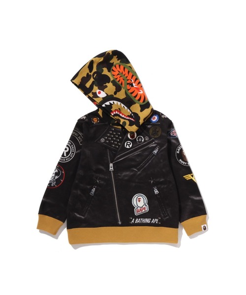 A BATHING APE（アベイシングエイプ） パーカー LEATHER JACKET PRINT
