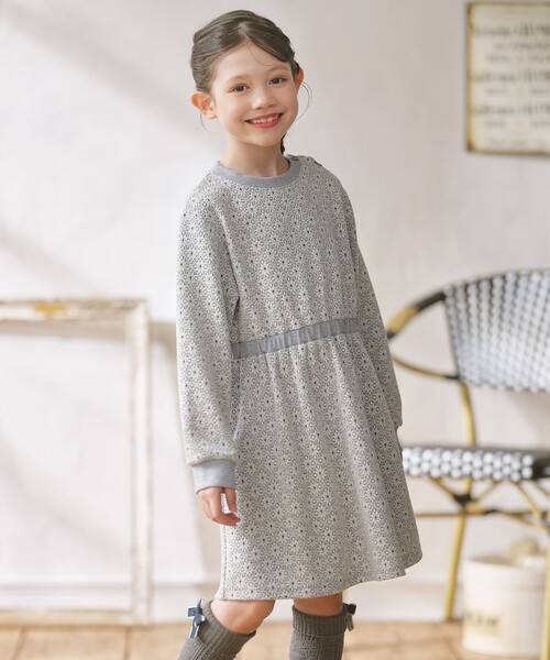ワンピース 「110-140cm」 フロストフラワージャガード キッズ 子供服