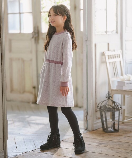 ワンピース 「110-140cm」 フロストフラワージャガード キッズ 子供服