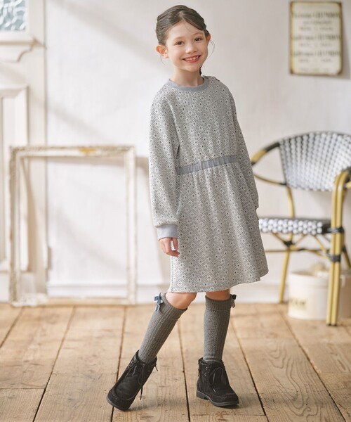 ワンピース 「110-140cm」 フロストフラワージャガード キッズ 子供服