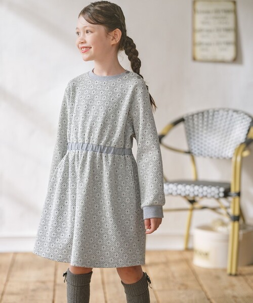 ワンピース 「110-140cm」 フロストフラワージャガード キッズ 子供服