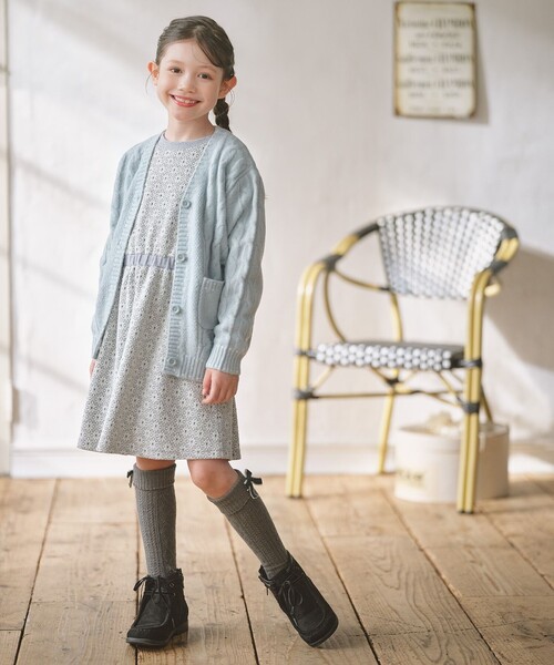 ワンピース 「110-140cm」 フロストフラワージャガード キッズ 子供服