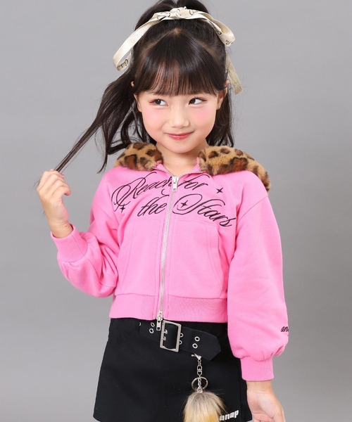 ANAP ヒョウ柄 フード付きジャンパーサテン生地未使用 ANAP kids 
