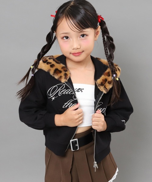 ANAP ヒョウ柄 フード付きジャンパーサテン生地未使用 ANAP kids 