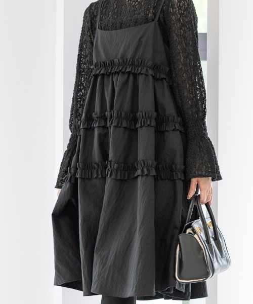 ⭐️極美品⭐️シャネル フリルワンピース ラッフル 黒 ウール シルク 38 tcjapan_chanel0400001584