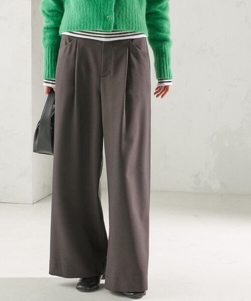 SHIPS（シップス） パンツ 「洗濯機可能」ウールライク ポケット