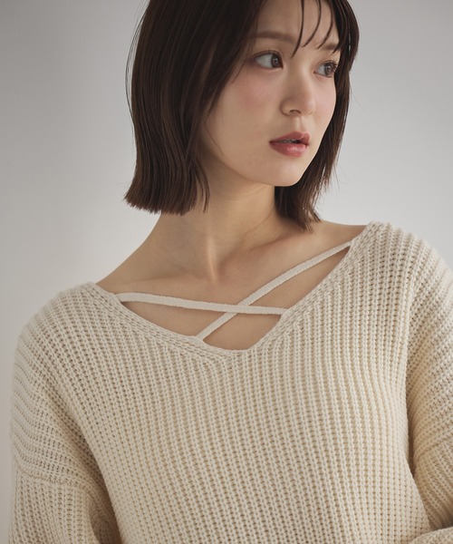 ☻◆新品アースミュージック＆エコロジー ダイヤ柄ルーズニット＋他３点 earth music&ecology（アース ミュージック＆エコロジー） ニット