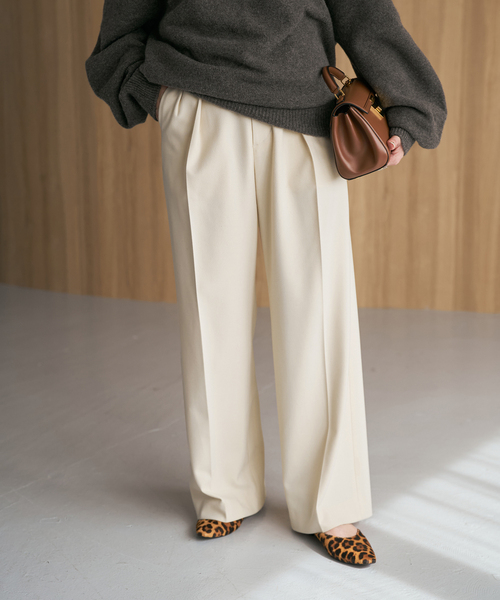 Spick＆Span（スピック アンド スパン） スラックス パンツ 裏起毛