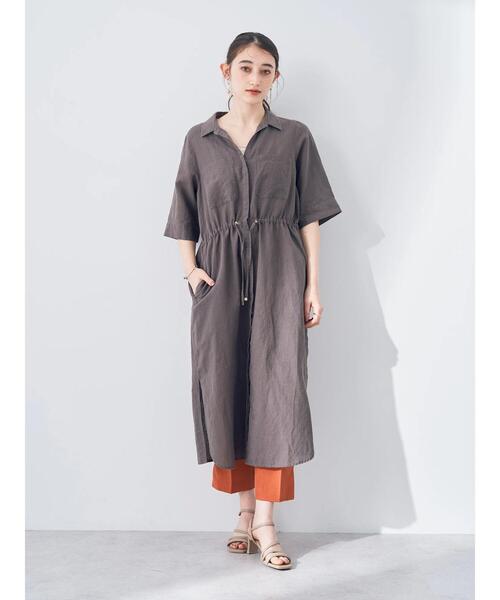 「YECCA VECCA」 シャツワンピース FREE ベージュ レディース_画像2