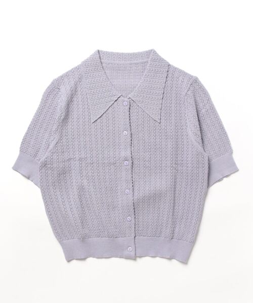 「BANICO」 半袖ニット FREE パープル レディース_画像4