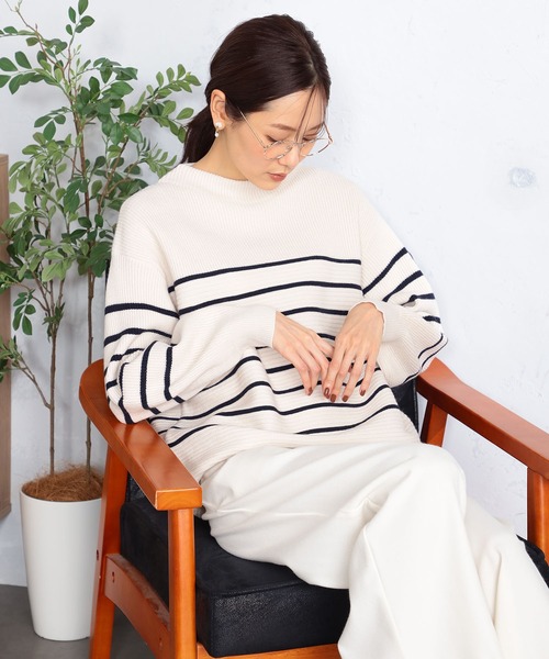 GALLORIA（ギャローリア） ニット セーター 編地切替ニット レディース