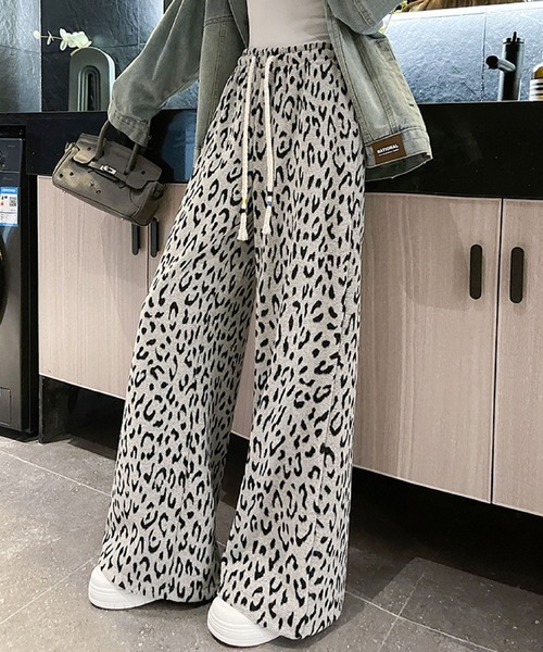 2ly2 パンツ レオパード柄ワイドイージーパンツ レディース : ZOZOTOWN