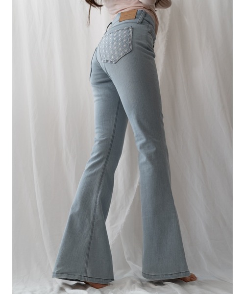 AMATERAS ジーンズ デニム デニムパンツ flare stretch asanoha denim