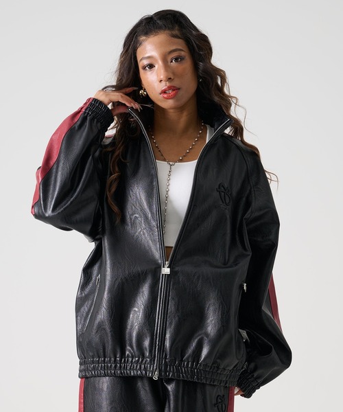 FUBU（フブ） ブルゾン アウター ブランド Faux Leather Track Jacket