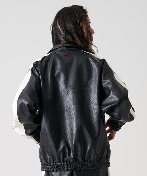 FUBU（フブ） ブルゾン アウター ブランド Faux Leather Track Jacket