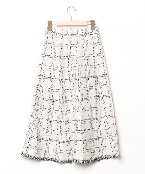 「fifth」 チェック柄フレアスカート - ホワイト レディース_画像2