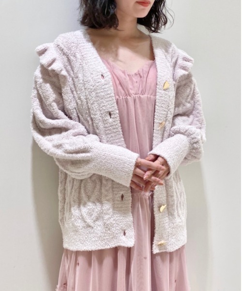 gelato pique（ジェラートピケ） ニットカーディガン FREE ピンク