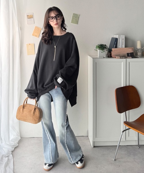 「Java」 スウェットカットソー X-LARGE 杢グレー レディース_画像7