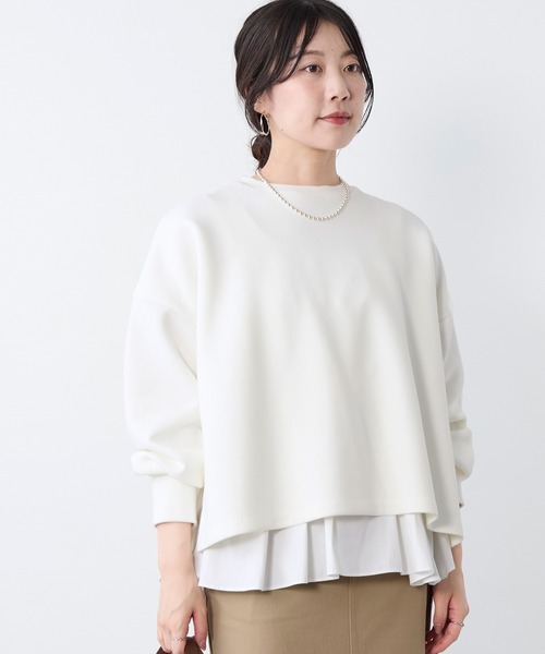 tシャツ レイヤードウエストドロストプルオーバー レディースの画像