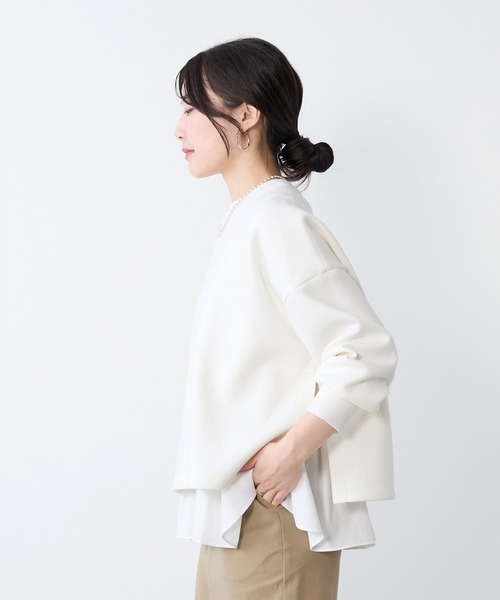 tシャツ レイヤードウエストドロストプルオーバー レディースの画像