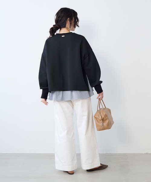tシャツ レイヤードウエストドロストプルオーバー レディースの画像