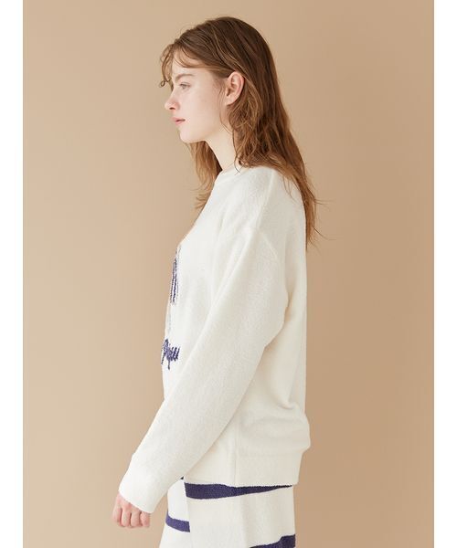 新品タグ付き　JUN&ROPE プレイド柄PLAYロゴ　プルオーバー　白　M gelato pique（ジェラートピケ） パジャマ ルームウェア 「UNISEX