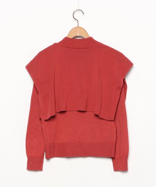 「HER CLOSET」 「SHE MO SHELLY」長袖ニット M レッド レディース_画像2