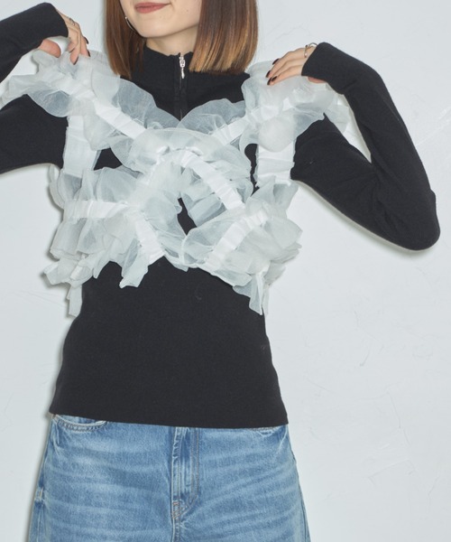 「leimn」 ベスト M ライトグレー レディース_画像3