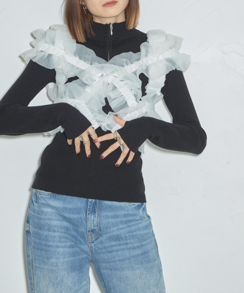 「leimn」 ベスト M ライトグレー レディース_画像7