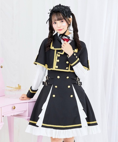BODYLINE ワンピース 3wayゴールドチェーンのパンクジャンパースカート