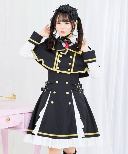 BODYLINE ワンピース 3wayゴールドチェーンのパンクジャンパースカート