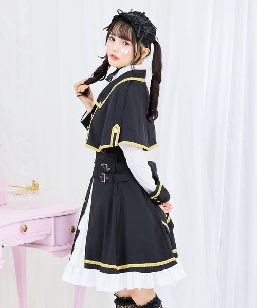 BODYLINE ワンピース 3wayゴールドチェーンのパンクジャンパースカート