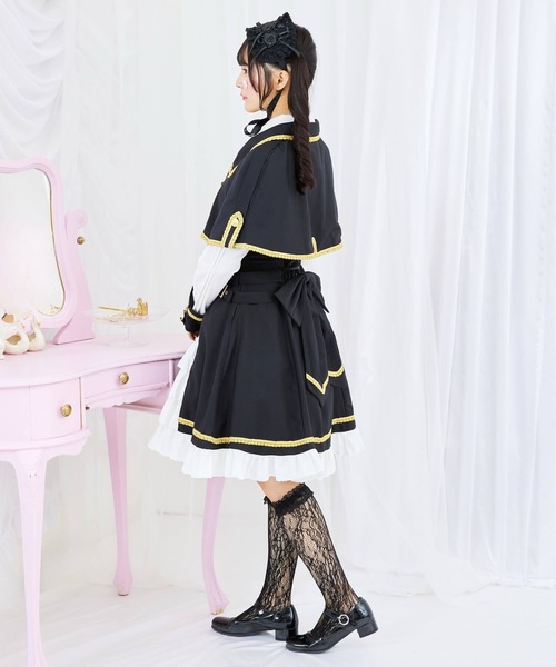 BODY LINE コスプレ　ワンピース ジャンバースカート ブラック BODYLINE ワンピース 3wayゴールドチェーンのパンクジャンパースカート