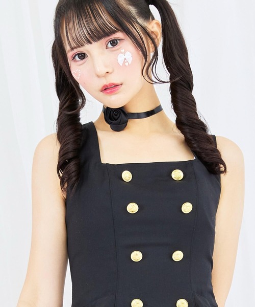 BODYLINE ワンピース 3wayゴールドチェーンのパンクジャンパースカート