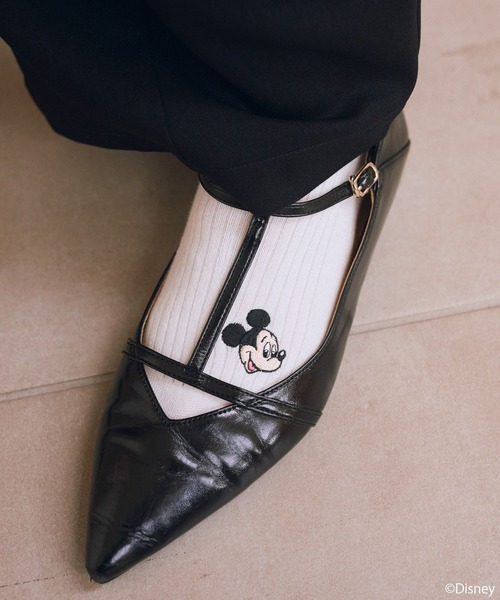 Disney（ディズニー） 靴下 Disney/アソート刺繍入り靴下 レディース