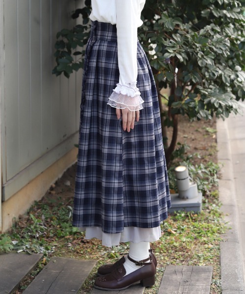 axes femme（アクシーズ ファム） スカート プチフリルチェック柄SK