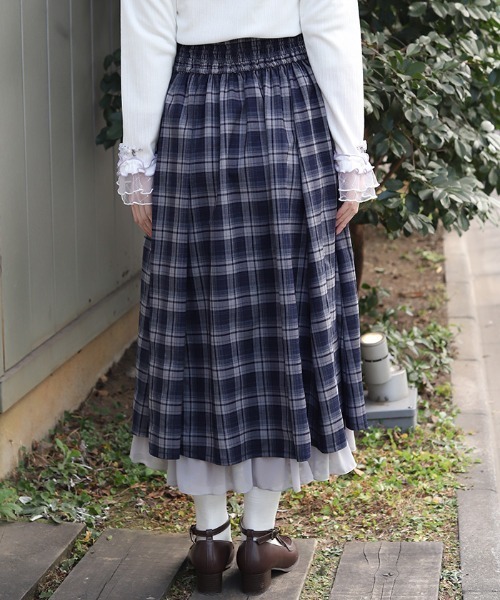 axes femme（アクシーズ ファム） スカート プチフリルチェック柄SK