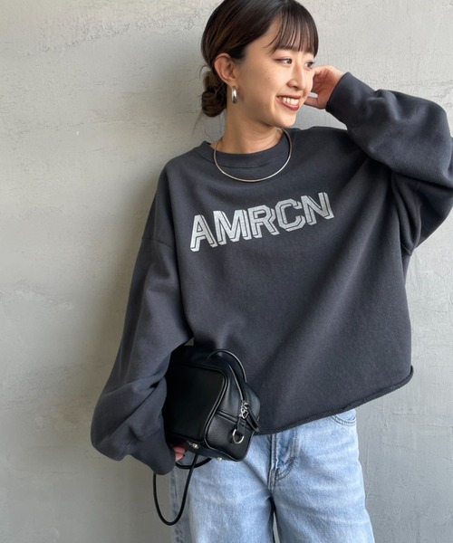 「AMERICANA」 スウェットカットソー ONE SIZE スミクロ レディース