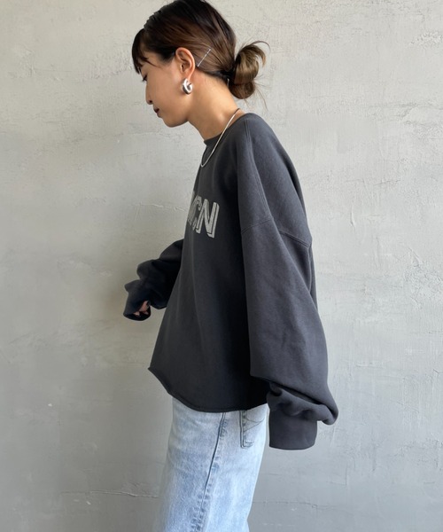 「AMERICANA」 スウェットカットソー ONE SIZE スミクロ レディース_3